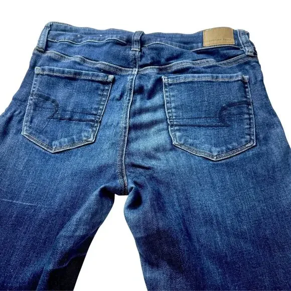 AEO High Waist Jegging Jeans 10 Dark Wash Skinny Stretch Minimalist - Picture 5 of 16